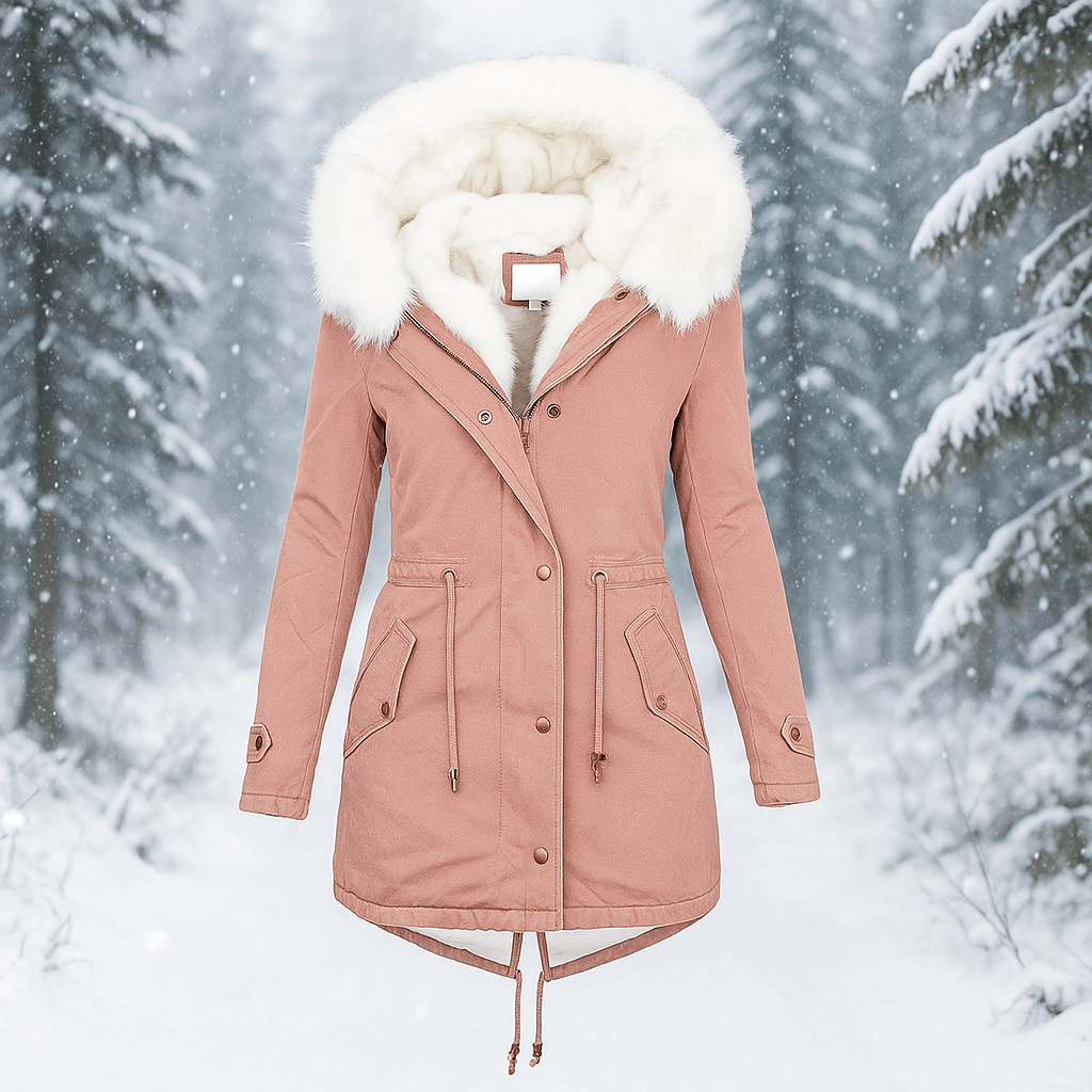 Stilla Tyylikäs Talvitakki - Huppu - Napit - Lämmin & Tyylikäs - EmiyoSuomi - Takki Nainen