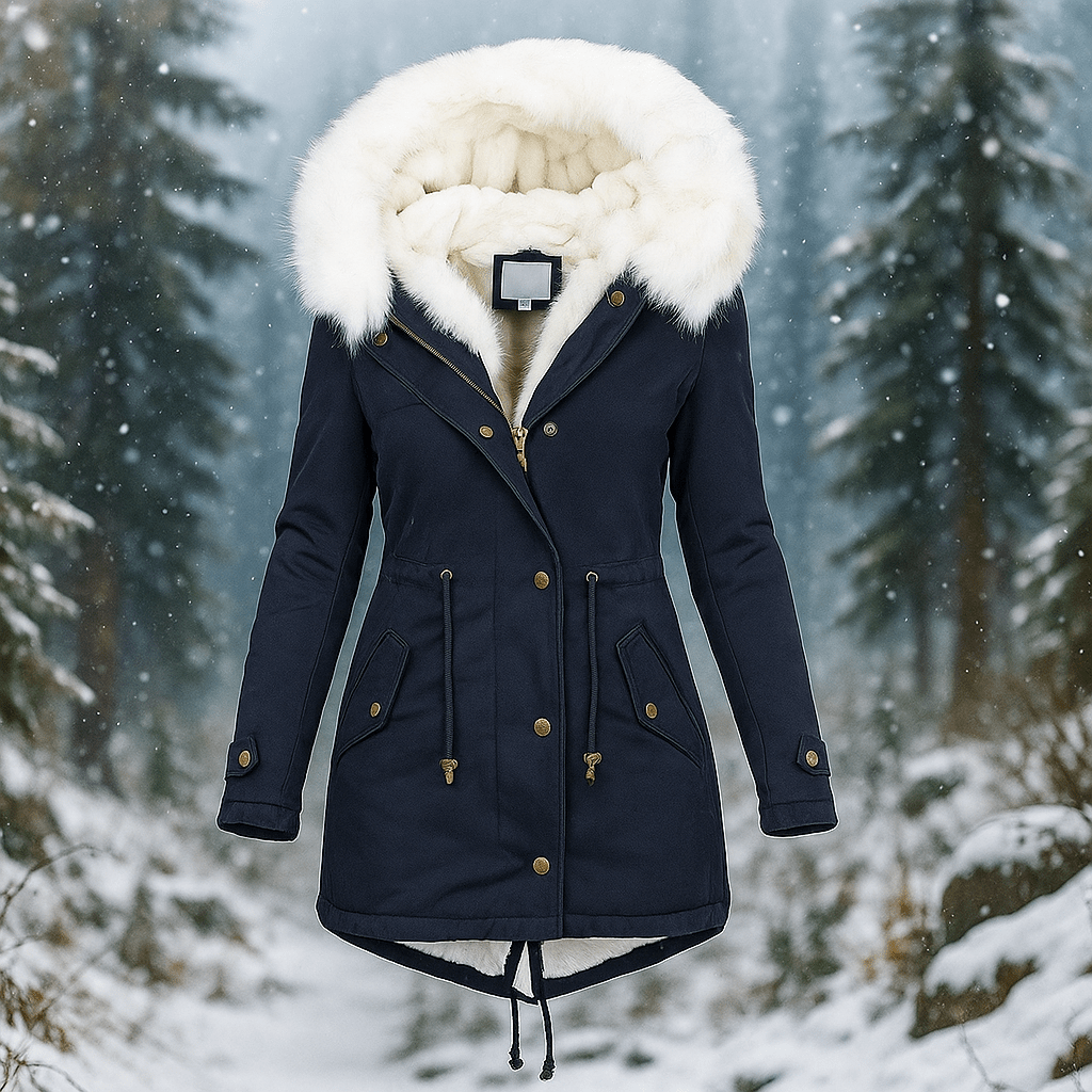 Stilla Tyylikäs Talvitakki - Huppu - Napit - Lämmin & Tyylikäs - EmiyoSuomi - Takki Nainen