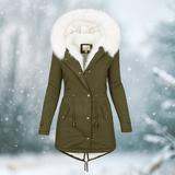 Stilla Tyylikäs Talvitakki - Huppu - Napitusyksityiskohta - Lämmin & Tyylikäs - EmiyoSuomi - Takki Nainen