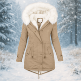 Stilla Tyylikäs Talvitakki - Huppu - Napitusyksityiskohta - Lämmin & Tyylikäs - EmiyoSuomi - Takki Nainen