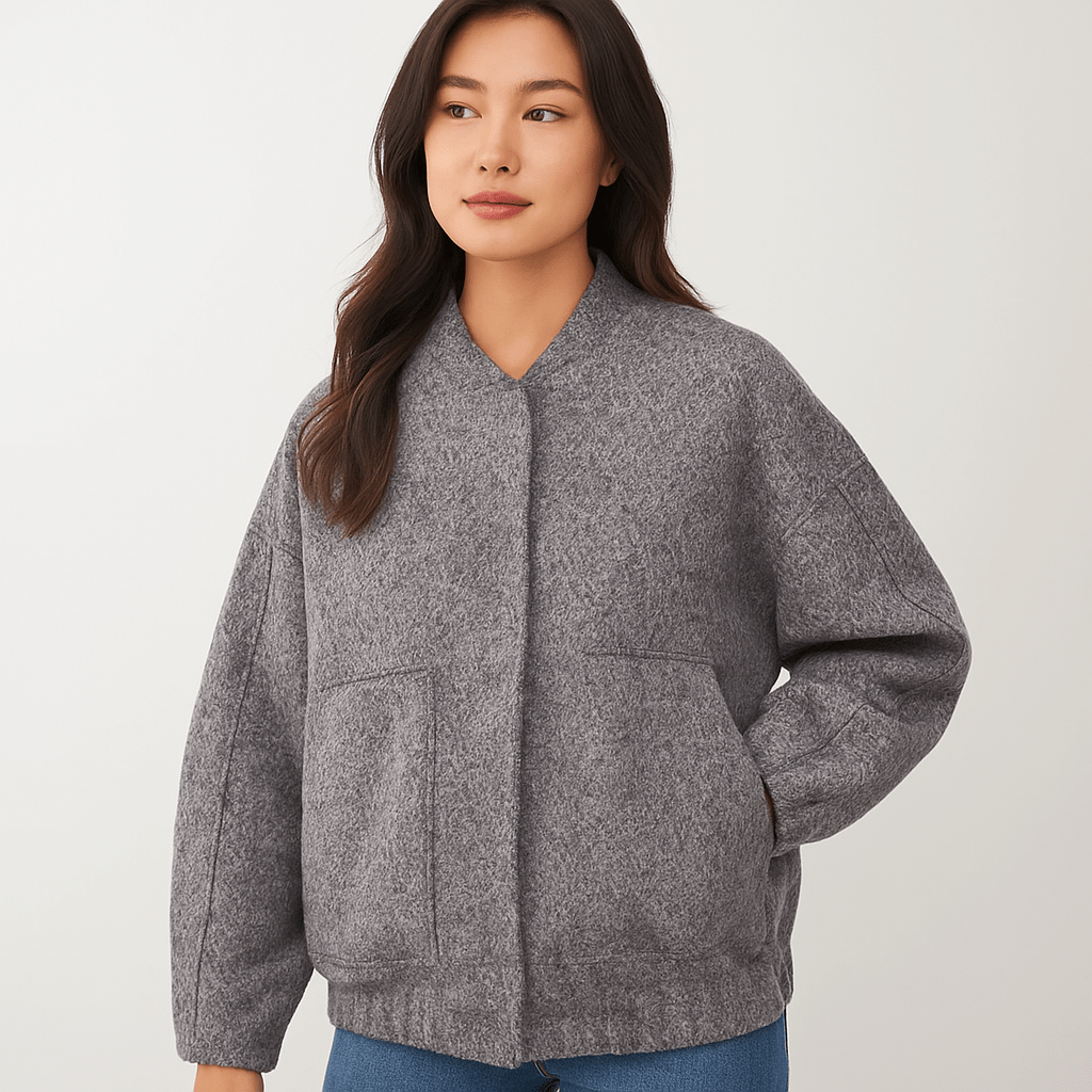 Sylvi - Yliulottuva bomber - takki - Napit - Mukava & Tyylikäs - EmiyoSuomi - Bomberjacket - Nainen