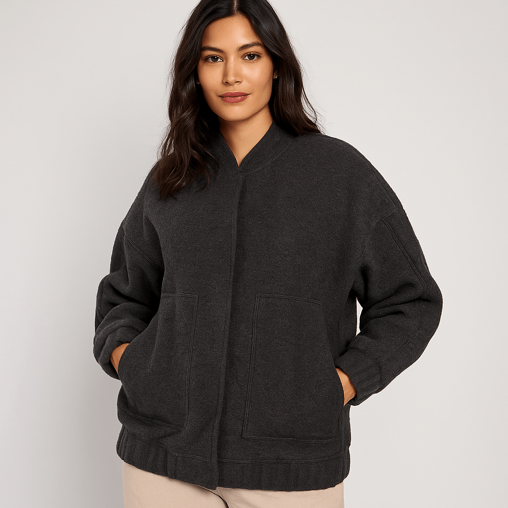 Sylvi - Yliulottuva bomber - takki - Napit - Mukava & Tyylikäs - EmiyoSuomi - Bomberjacket - Nainen