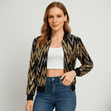 Thea Bombertakki - Paljetit - Uniikki Tyyli - Mukavuus - EmiyoSuomi - Bomberjacket - Nainen