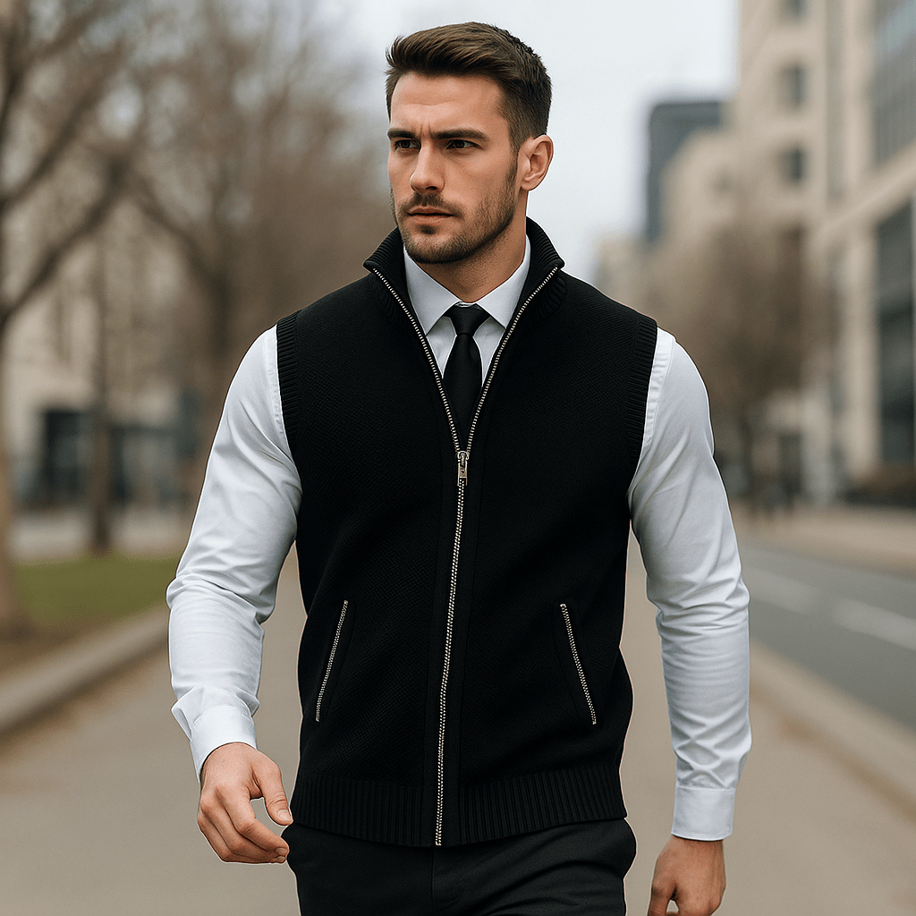 Tyylikäs neuleliivi miehille – mukava ja ajaton - EmiyoSuomi - Takit - Miehet