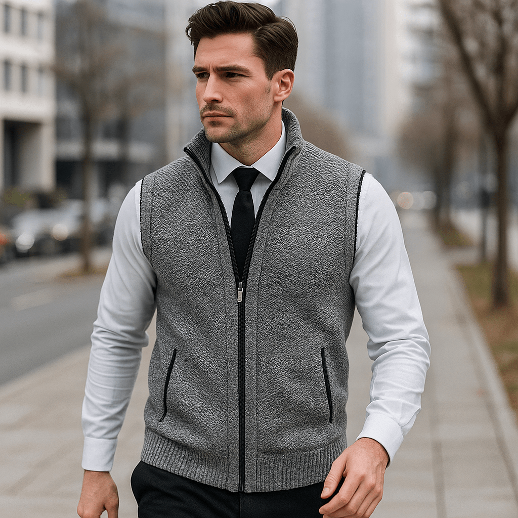 Tyylikäs neuleliivi miehille – mukava ja ajaton - EmiyoSuomi - Takit - Miehet