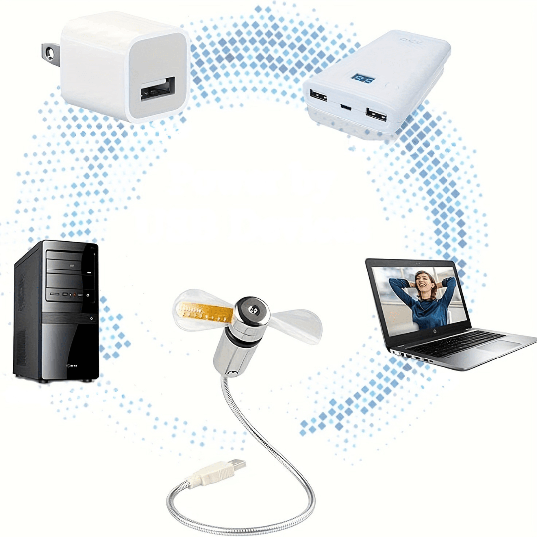 USB - pöytätuulettimen LED - kellonäyttö - EmiyoSuomi - jäähdytys