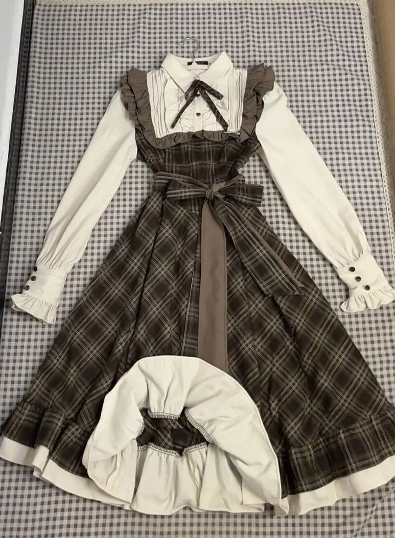 Adelaide - Naisten pitkä ruudullinen mekko-Mekot-EmiyoSuomi