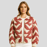 Värikäs siirtymätakki naisille - Kevyt - Huomiota herättävä muotoilu - EmiyoSuomi - Bomberjacket - Nainen