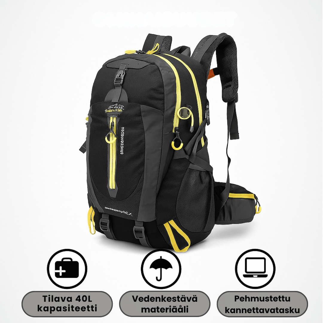 Vedenkestävä 40L Ulkoilureppu Retkeilyyn - EmiyoSuomi - Leirintäalue