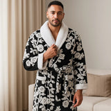 VeluMorn – Tyylikäs Jacquard - kylpytakki Kaksoiskerroksella Tyylikkääseen Rentoutumiseen - EmiyoSuomi - Kylpytakit