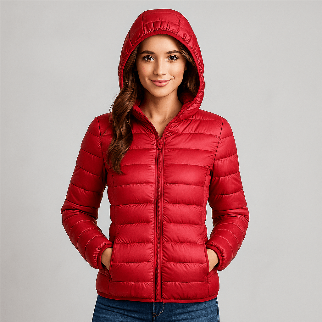 Vesi - ja tuulenpitävä takki - Eristeenä valkoiset hanhenhöyhenet - EmiyoSuomi - Naisten liivi