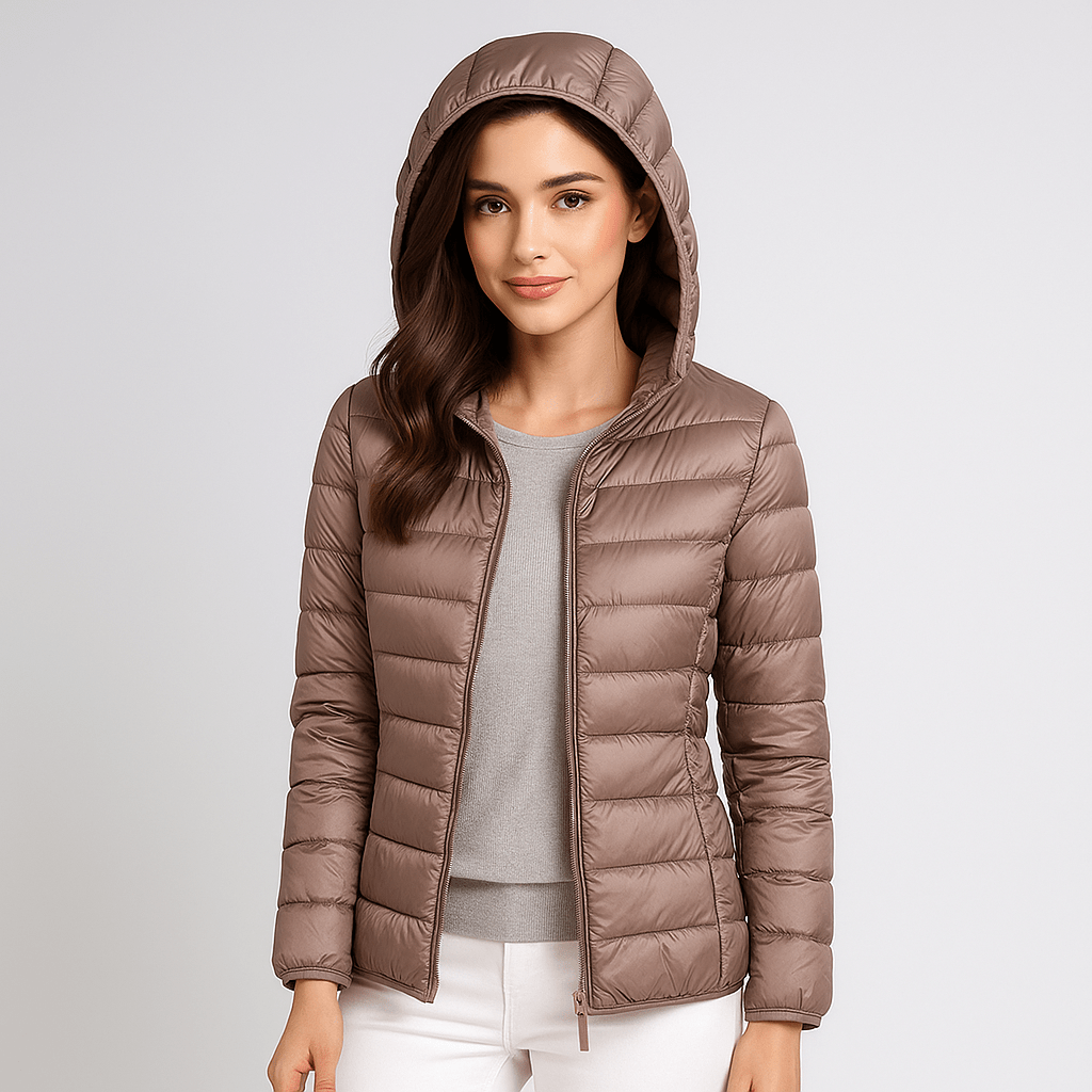 Vesi - ja tuulenpitävä takki - Eristeenä valkoiset hanhenhöyhenet - EmiyoSuomi - Naisten liivi