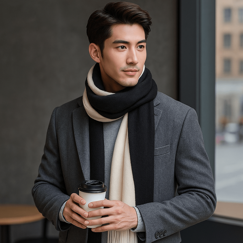 Villane Raidallinen Huivi – Pitkä, Lämmin ja Tyylikäs - EmiyoSuomi - Huivit