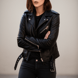 Vintage Naisten Nahkatakki - Vetoketju - Tyylikäs & Kestävä - EmiyoSuomi - Takki Nainen