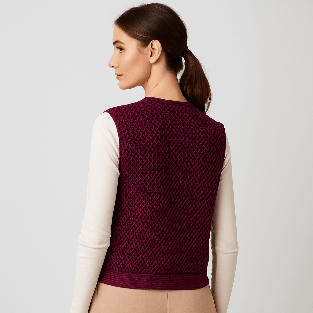 Virkatut Neuleliivi - Patches Napit - Tyylikäs Mukavuus - EmiyoSuomi - Naisten liivi