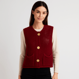 Virkatut Neuleliivi - Patches Napit - Tyylikäs Mukavuus - EmiyoSuomi - Naisten liivi