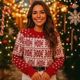 Vivano Naisten Joulupaita - Lumihiutale - Tyylikäs & Mukava - EmiyoSuomi - Joulupuserot