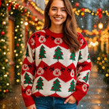 Vivano – Naisten Joulupaita – Poro – Kuusi – Joulu - EmiyoSuomi - Joulupuserot