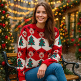 Vivano – Naisten Joulupaita – Poro – Kuusi – Joulu - EmiyoSuomi - Joulupuserot