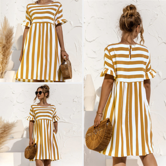 Emilia | Raidallinen Kesämekko-Mekot-EmiyoSuomi