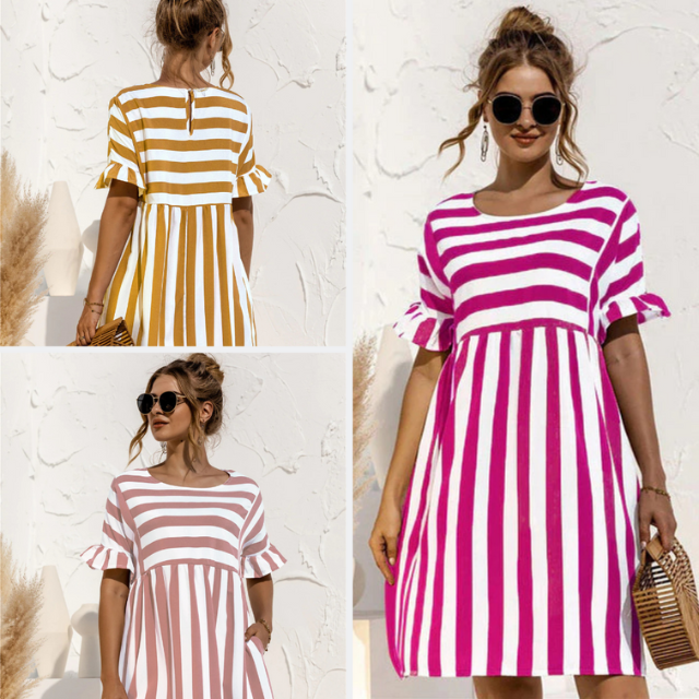 Emilia | Raidallinen Kesämekko-Mekot-EmiyoSuomi