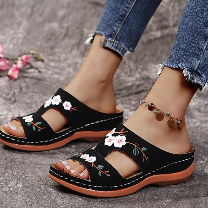 Rosalinda | Ortopediset ja tyylikkäät kukalliset tossut-Shoes-EmiyoSuomi