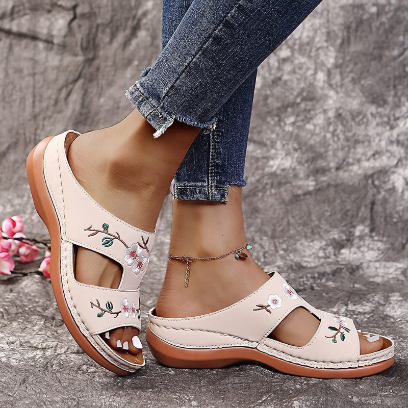 Rosalinda | Ortopediset ja tyylikkäät kukalliset tossut-Shoes-EmiyoSuomi