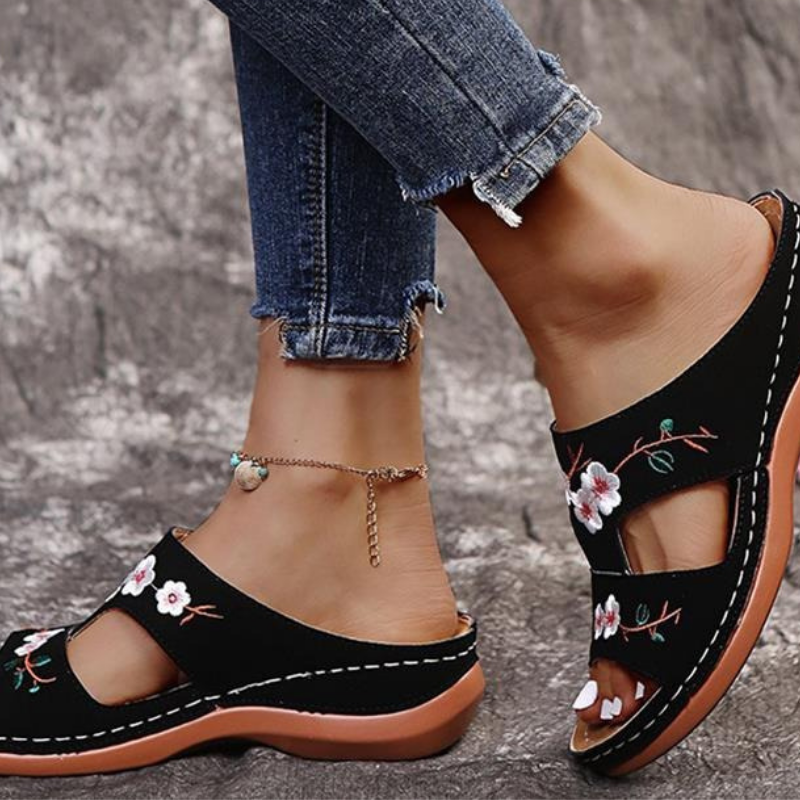 Rosalinda | Ortopediset ja tyylikkäät kukalliset tossut-kengät-EmiyoSuomi