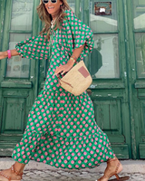 Mila | Vihreä pitkä mekko-Clothing-EmiyoSuomi