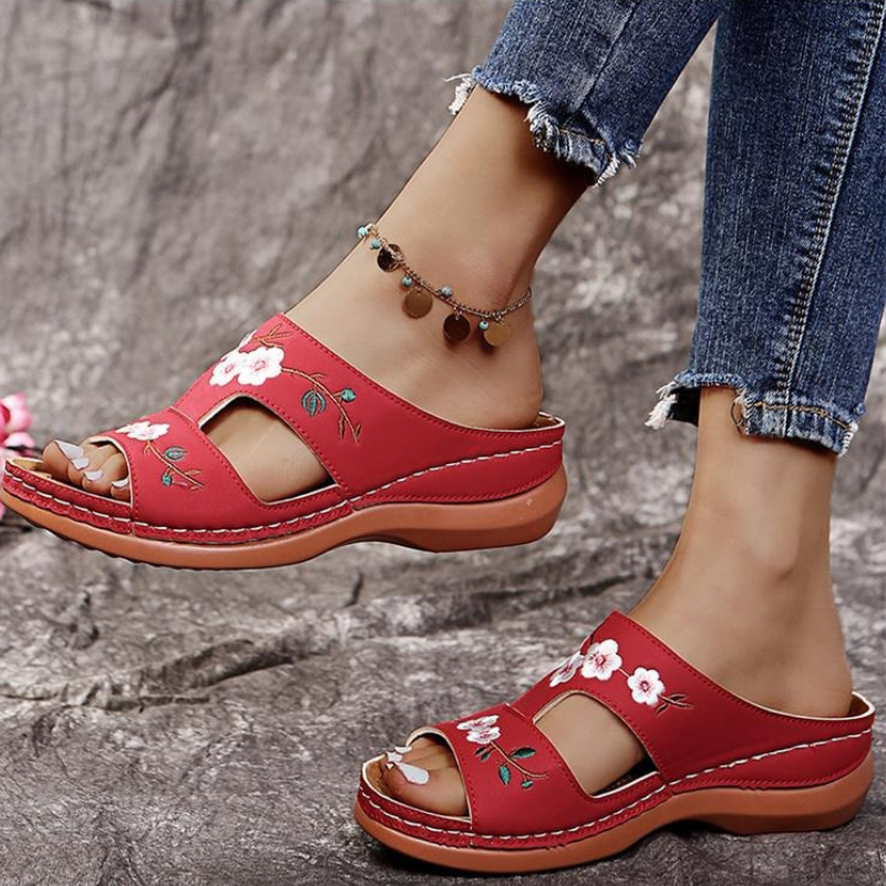 Rosalinda | Ortopediset ja tyylikkäät kukalliset tossut-kengät-EmiyoSuomi