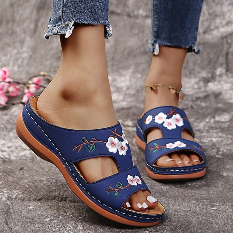 Rosalinda | Ortopediset ja tyylikkäät kukalliset tossut-Shoes-EmiyoSuomi