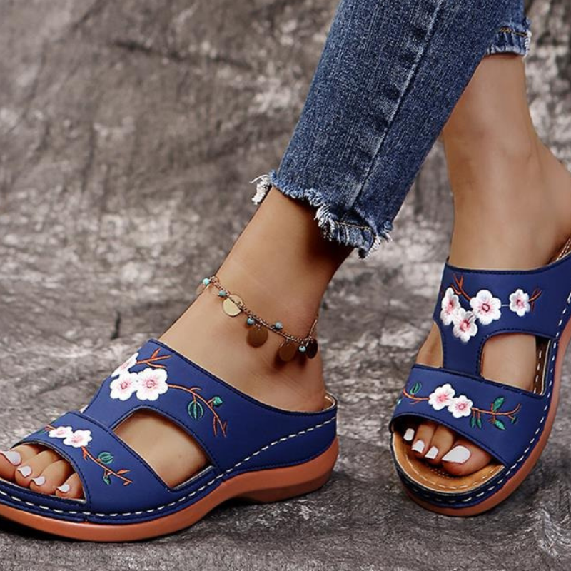 Rosalinda | Ortopediset ja tyylikkäät kukalliset tossut-Shoes-EmiyoSuomi