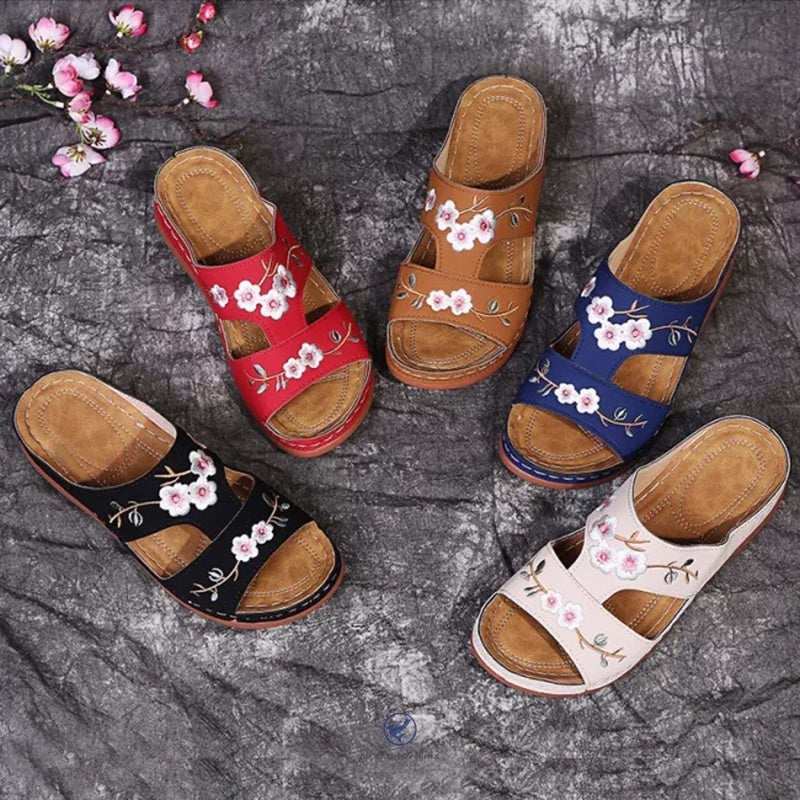 Rosalinda | Ortopediset ja tyylikkäät kukalliset tossut-Shoes-EmiyoSuomi