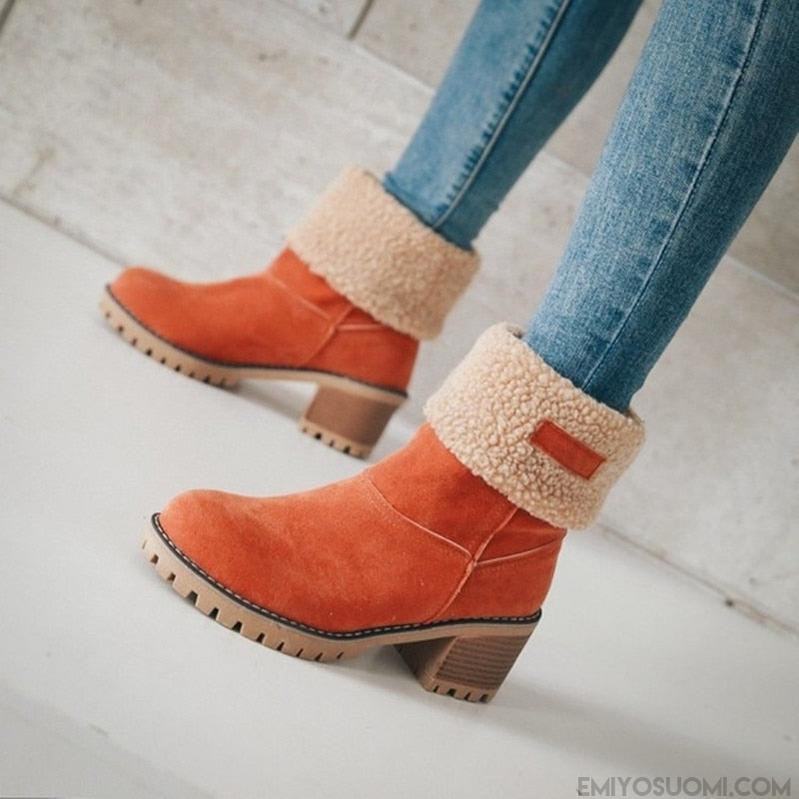 Caddio | Lämpimät mokkanahkaiset talvisaappaat-Shoes-EmiyoSuomi
