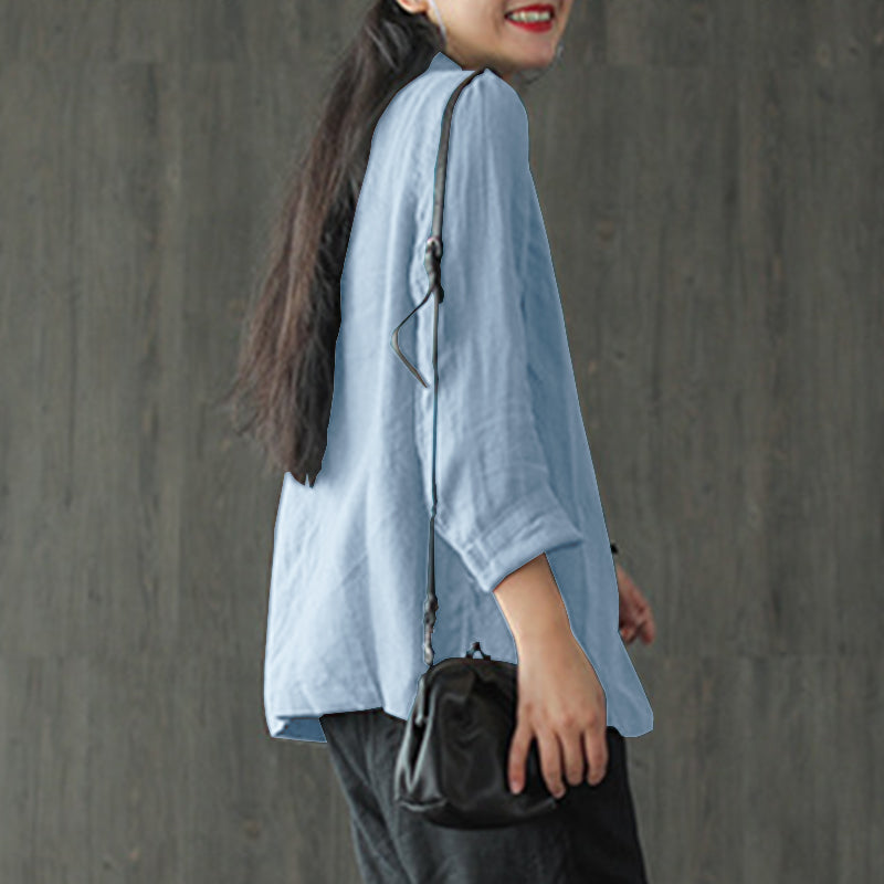 Nica | Puuvillainen pitkähihainen bleiseri-EmiyoSuomi