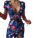 Calista | V-kaula-aukkoinen kukkakuvioinen setti-Clothing-EmiyoSuomi