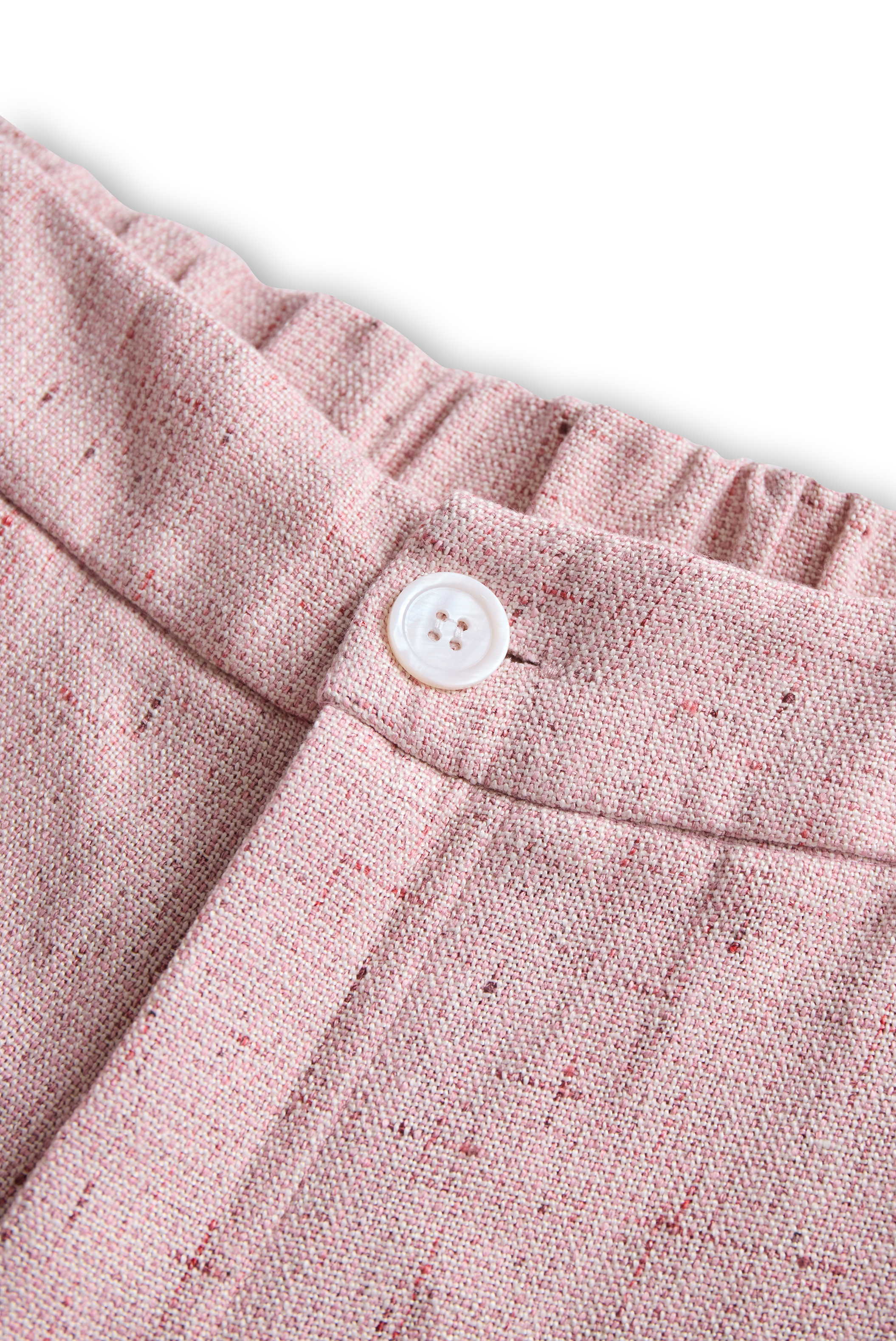Naisten puku painetetuilla napeilla, löysä leikkaus, pehmeä pinkki
