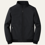 Miesten fleece-vuorinen takki pystykauluksella ja vetoketjulla edessä