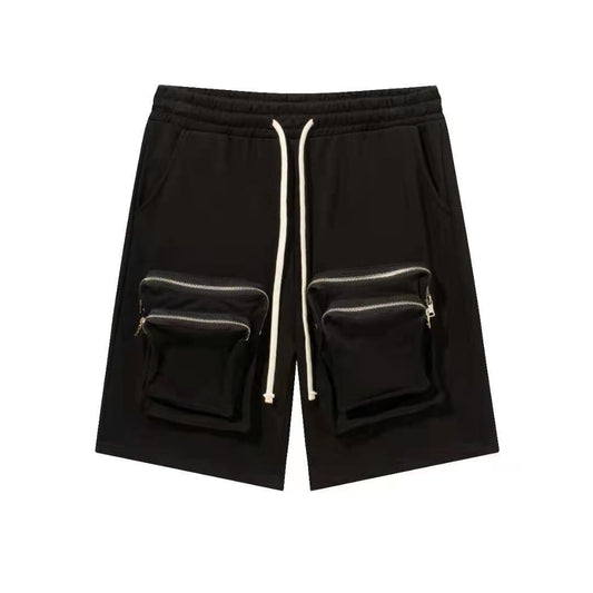 Aaron – Tummat cargo-shortsit vetoketjuilla miehille-Miesten shortsit-EmiyoSuomi
