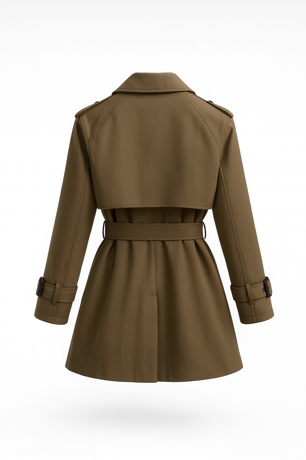 Trenchcoat | Lyhyt Silhouetti, Säädettävä Vyö | Musta, Oliivi