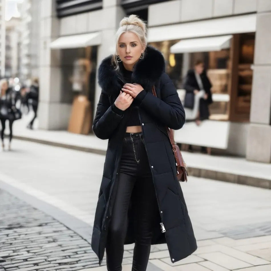 Stilla winterjas - warme bontkap - stijlvol & comfortabel