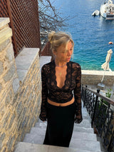 Phoebe - Ohut kukallinen pitsipaita - Pitkähihaiset - Naisten paita