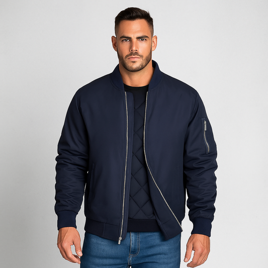 Elias slim bomber-takki - Vetoketju - Tyylikäs miesten malli