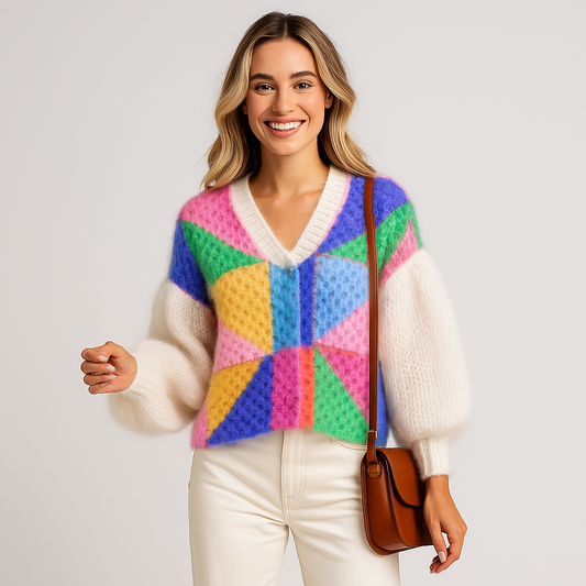 Stilla - Monivärinen Cozy Cardigan - Pehmeä Tyyli & Mukavuus