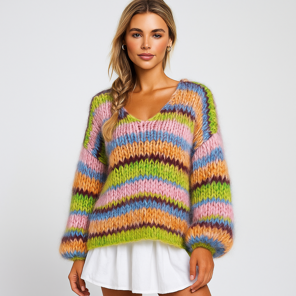 Stilla - Monivärinen Cozy Cardigan - Pehmeä Tyyli & Mukavuus