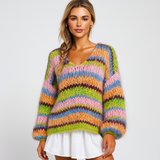 Stilla - Monivärinen Cozy Cardigan - Pehmeä Tyyli & Mukavuus