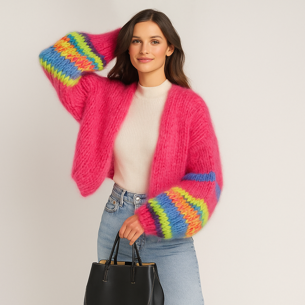 Stilla - Monivärinen Cozy Cardigan - Pehmeä Tyyli & Mukavuus