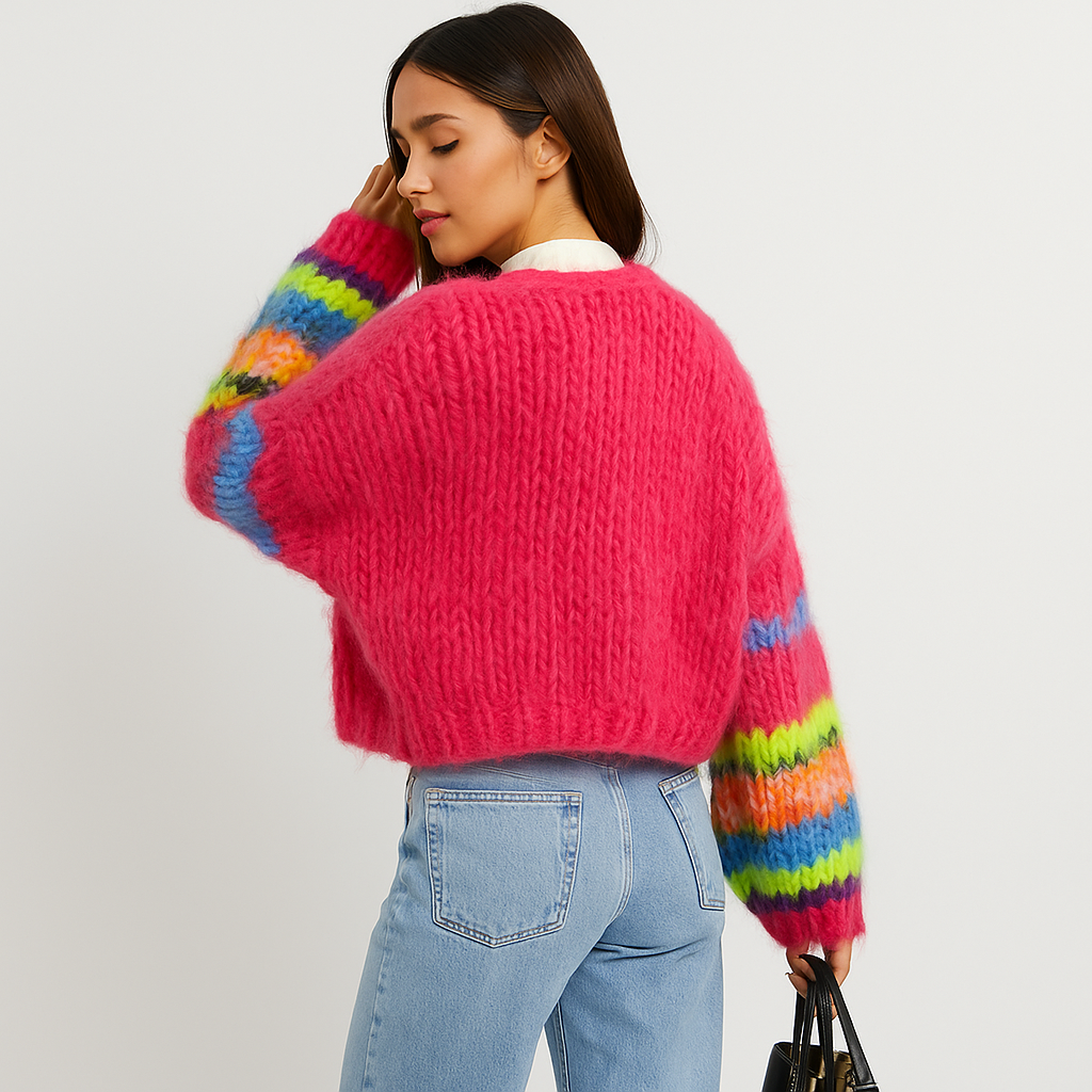 Stilla - Monivärinen Cozy Cardigan - Pehmeä Tyyli & Mukavuus