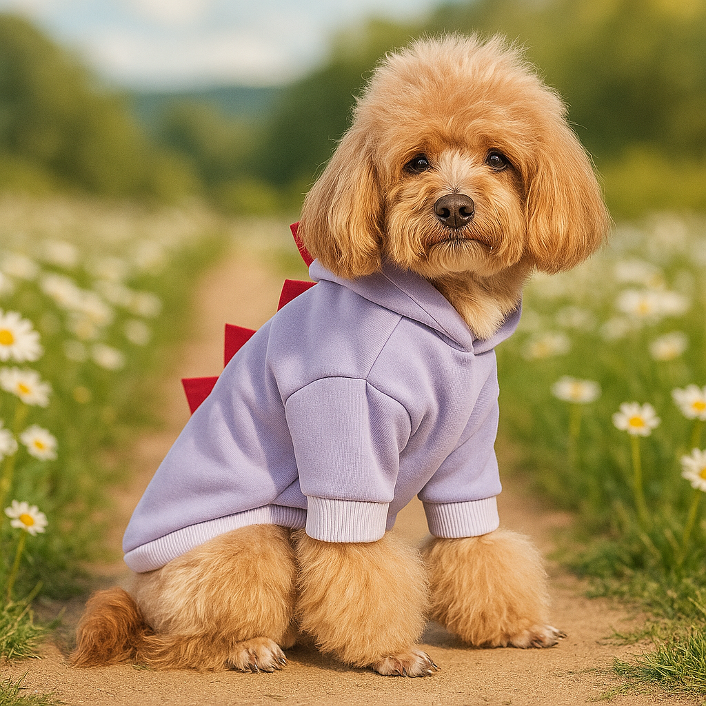 Hund Dinosaur Halloween Hoodie - Lämmin Fleece Puku - Hauska Lemmikkivaatteet