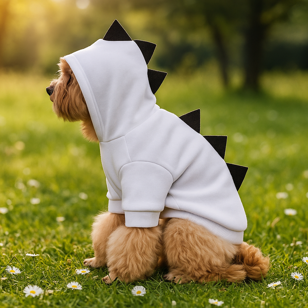 Hund Dinosaur Halloween Hoodie - Lämmin Fleece Puku - Hauska Lemmikkivaatteet